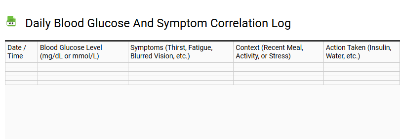 Daily Blood Glucose and Symptom Correlation Log