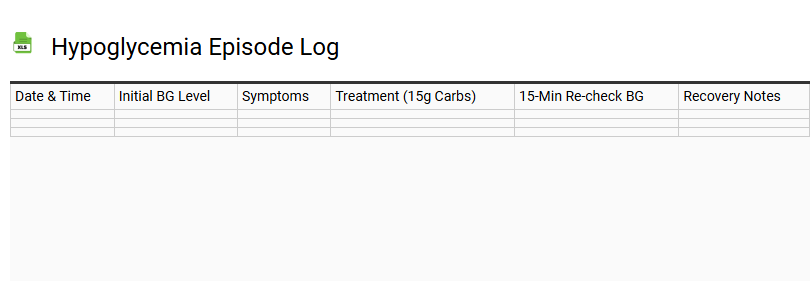 Hypoglycemia Episode Log