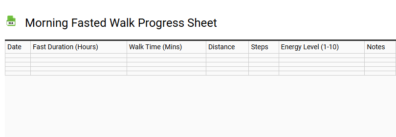 Morning Fasted Walk Progress Sheet