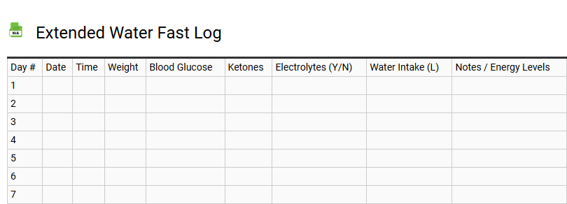 Extended Water Fast Log