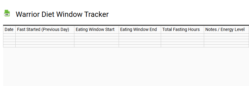 Warrior Diet Window Tracker
