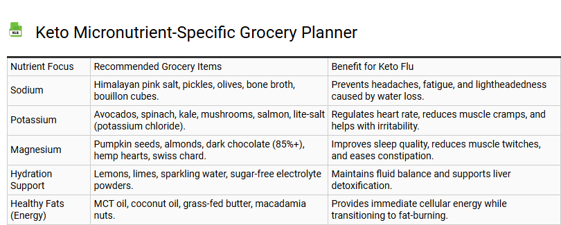 Keto Micronutrient-Specific Grocery Planner