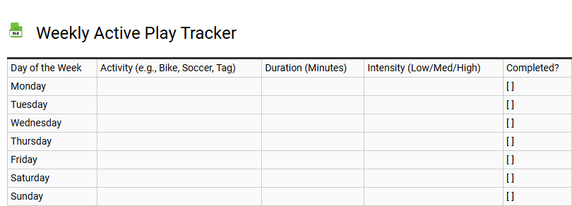 Weekly Active Play Tracker