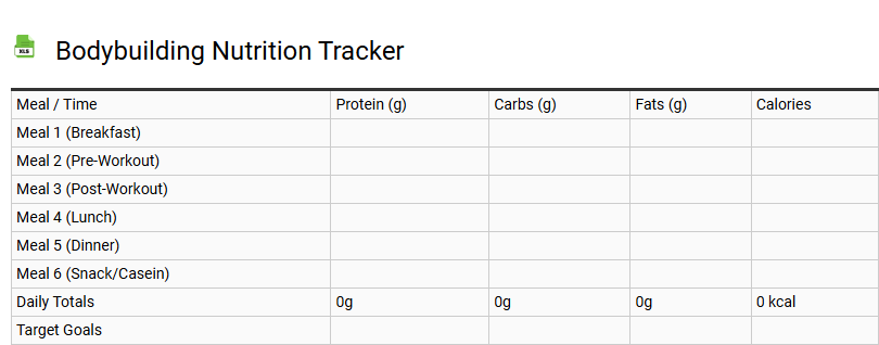 Bodybuilding Nutrition Tracker