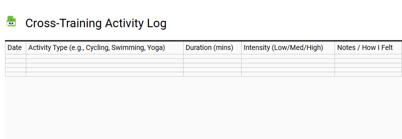 Cross-Training Activity Log
