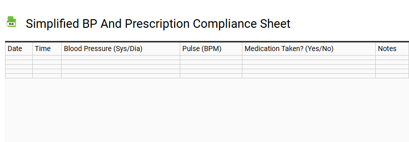 Simplified BP and Prescription Compliance Sheet