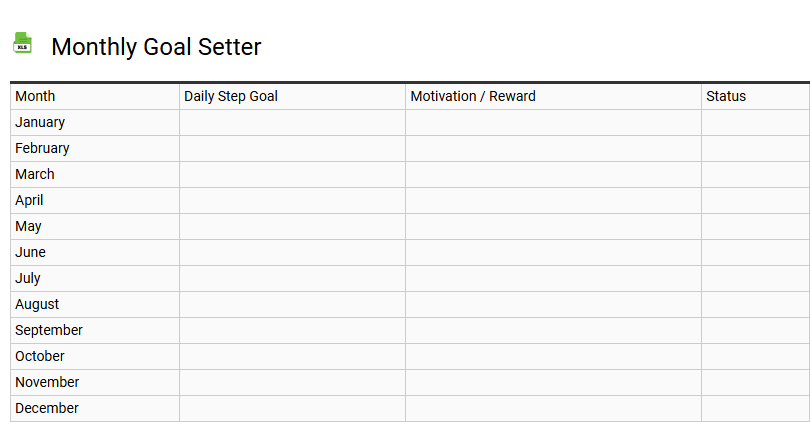 Monthly Goal Setter