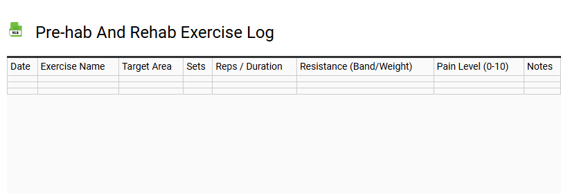 Pre-hab and Rehab Exercise Log