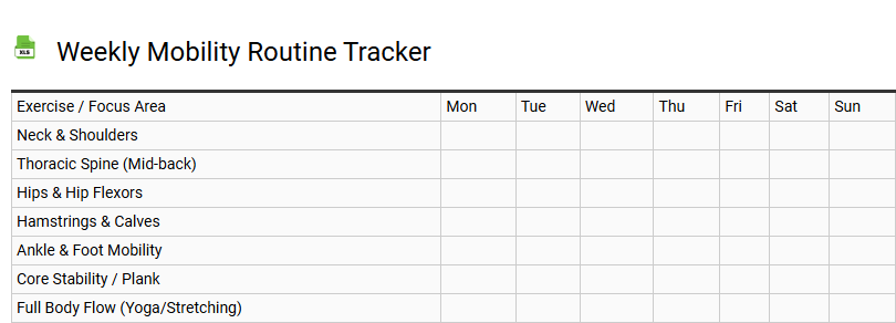 Weekly Mobility Routine Tracker