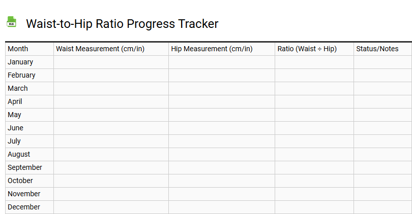 Waist-to-Hip Ratio Progress Tracker