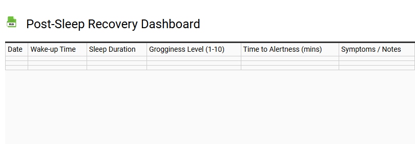 Post-Sleep Recovery Dashboard