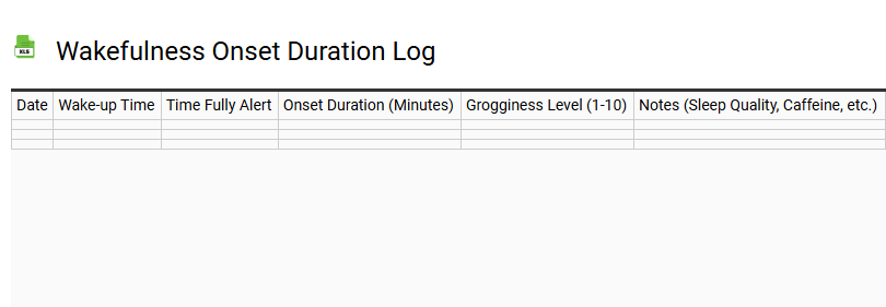 Wakefulness Onset Duration Log