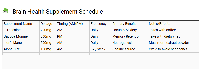 Brain Health Supplement Schedule