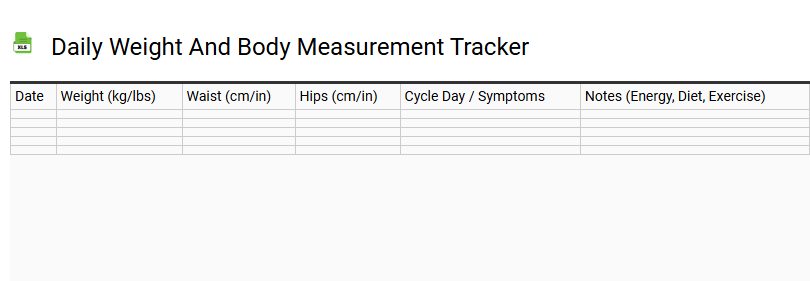 Daily Weight and Body Measurement Tracker