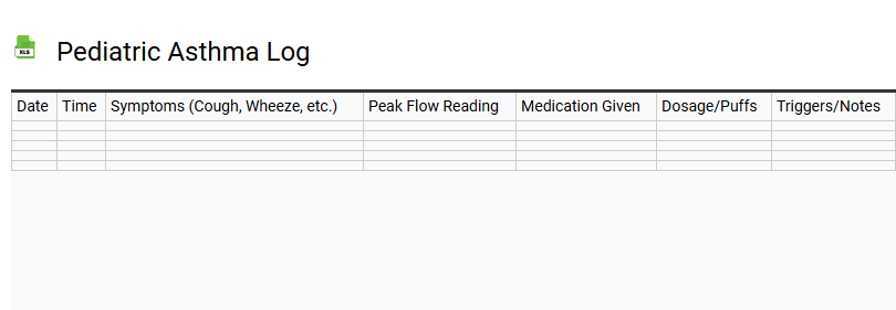 Pediatric Asthma Log