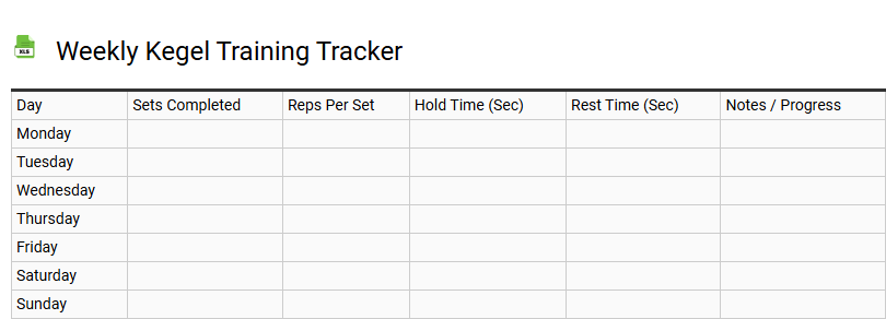 Weekly Kegel Training Tracker
