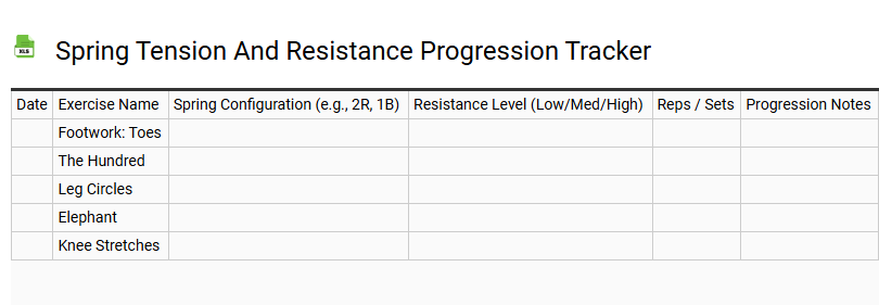 Spring Tension and Resistance Progression Tracker