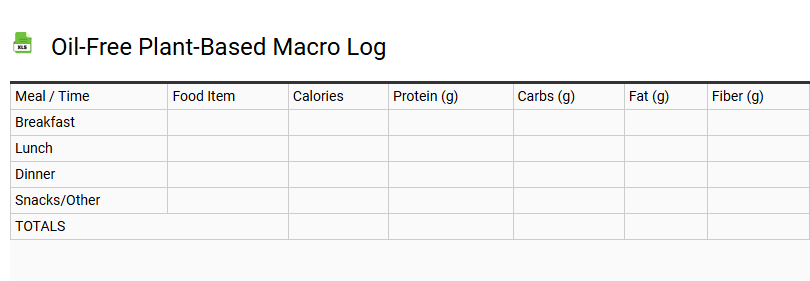 Oil-Free Plant-Based Macro Log