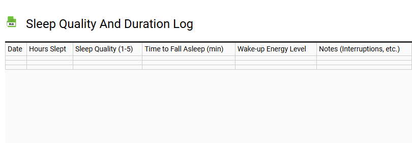 Sleep Quality and Duration Log