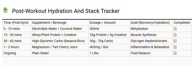 Post-Workout Hydration and Stack Tracker
