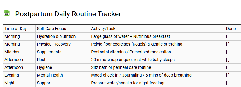 Postpartum Daily Routine Tracker