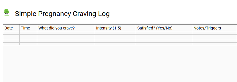 Simple Pregnancy Craving Log