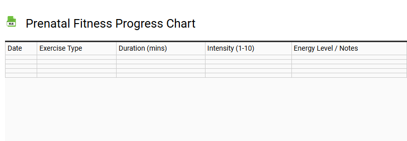 Prenatal Fitness Progress Chart