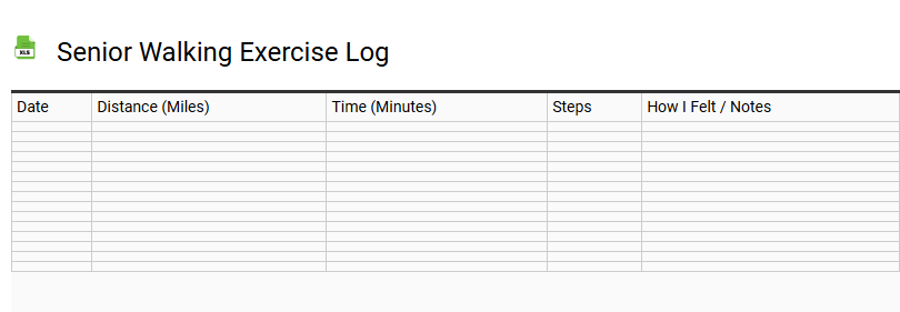 Senior Walking Exercise Log