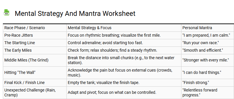 Mental Strategy and Mantra Worksheet