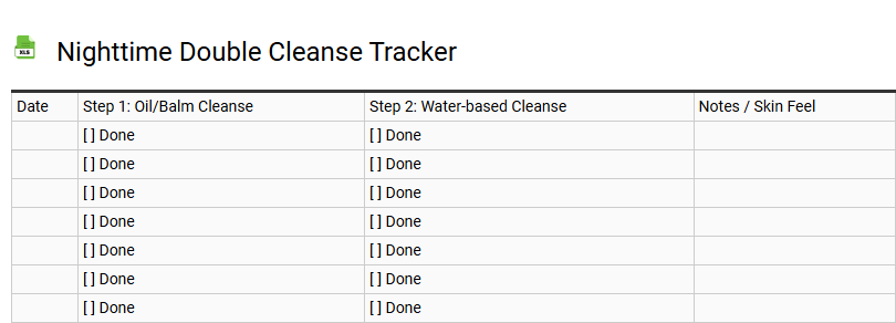 Nighttime Double Cleanse Tracker