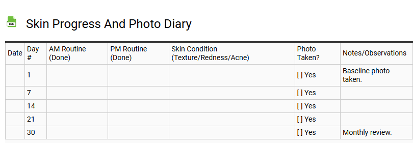 Skin Progress and Photo Diary