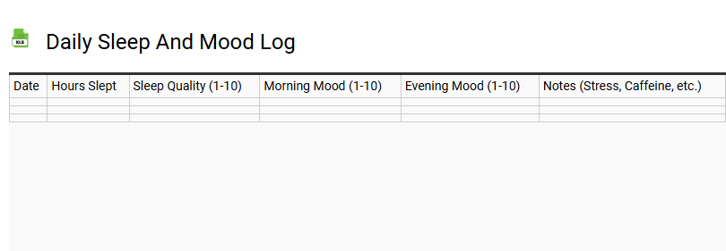 Daily Sleep and Mood Log