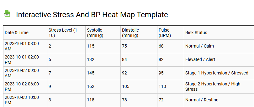 Interactive Stress and BP Heat Map Template