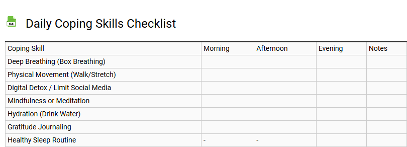 Daily Coping Skills Checklist