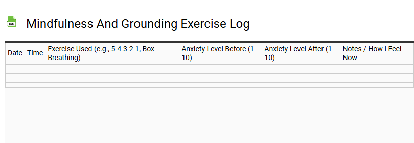 Mindfulness and Grounding Exercise Log