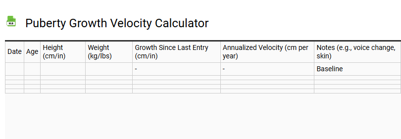 Puberty Growth Velocity Calculator