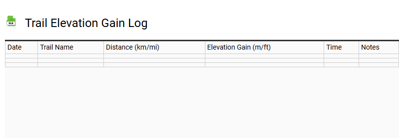 Trail Elevation Gain Log