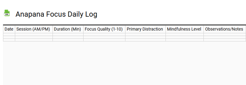 Anapana Focus Daily Log