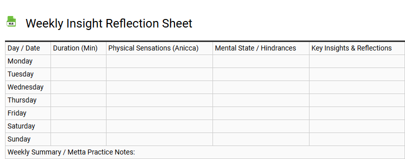 Weekly Insight Reflection Sheet