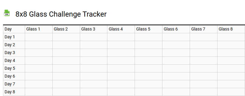 8x8 Glass Challenge Tracker