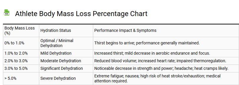 Athlete Body Mass Loss Percentage Chart