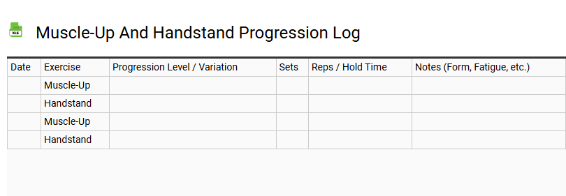 Muscle-Up and Handstand Progression Log