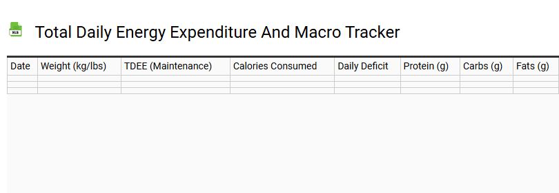 Total Daily Energy Expenditure and Macro Tracker