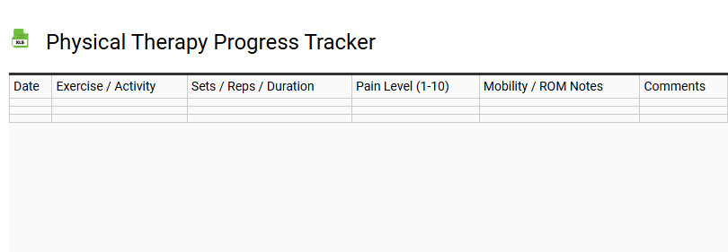 Physical Therapy Progress Tracker