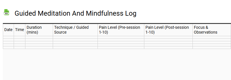 Guided Meditation and Mindfulness Log