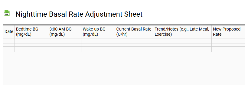 Nighttime Basal Rate Adjustment Sheet