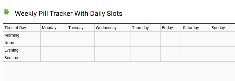 Weekly Pill Tracker with Daily Slots