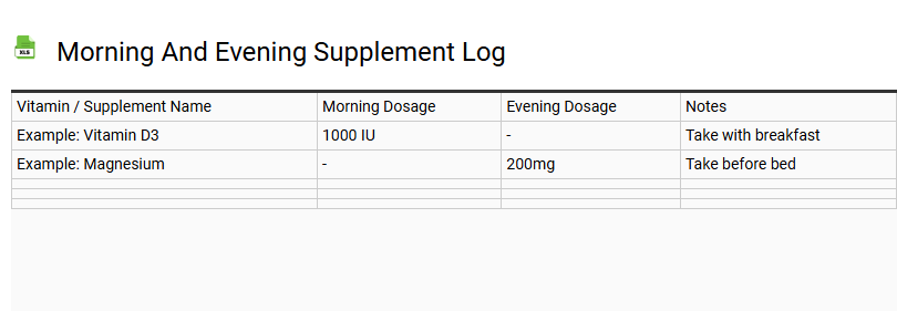 Morning and Evening Supplement Log