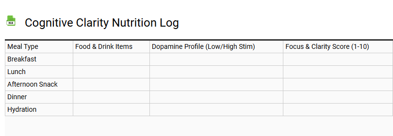 Cognitive Clarity Nutrition Log