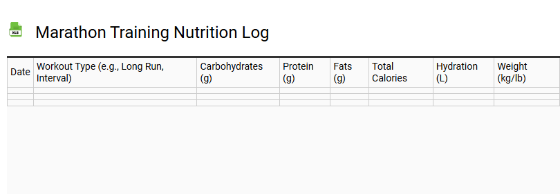 Marathon Training Nutrition Log